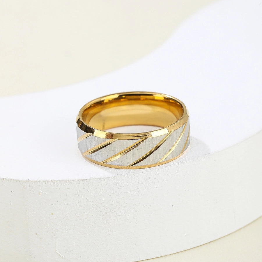 Spiral Stripe Ring [304 Stainless Steel 14K Gold Plated]