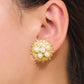 Round Pearl Earrings [316 Stainless Steel,18K Gold Plated]