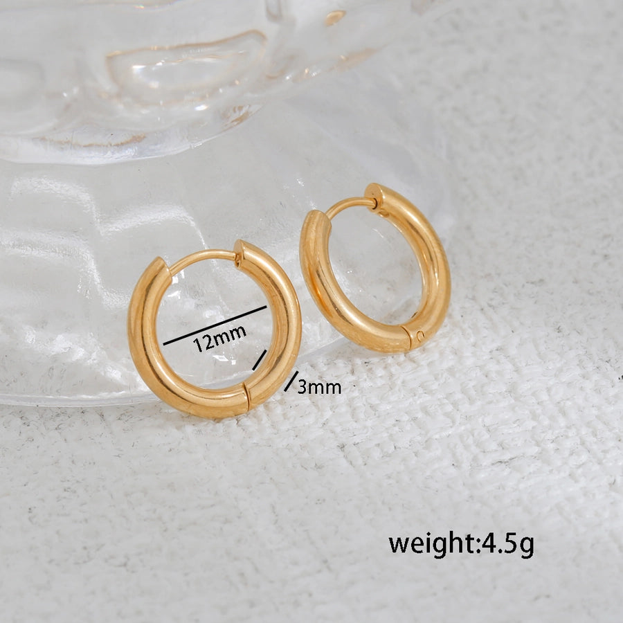 Round Hoop Earrings [304 Stainless Steel]