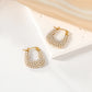 Square Hoop Pearl Ohrringe [304 Edelstahl, 18K Gold plattiert]