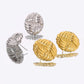 Oval Polishing Earrings [304 Stainless Steel,18K Gold Plated]