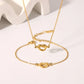 Heart Shape Bracelet/Necklace [304 Stainless Steel,18K Gold Plated]