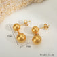 Retro Formal Commute Ball Earrings [304 Stainless Steel 18K Gold Plated]