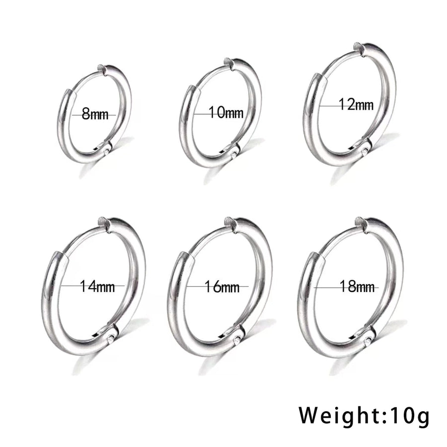 Pack of 6 Hoop Earrings [201 Stainless Steel]