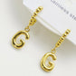 Letter Drop Earrings [304 Stainless Steel,18K Gold Plated]