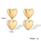 Drop Heart Shape Earrings [304 Stainless Steel]