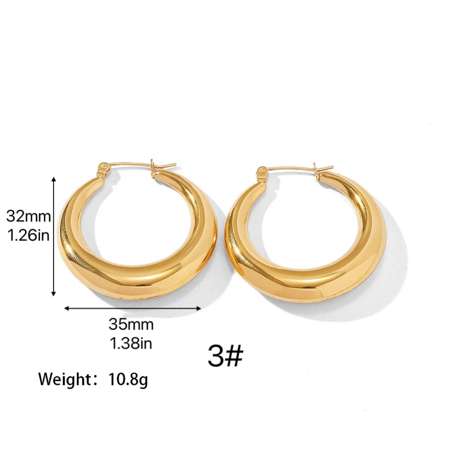 Mix Design Earrings [304 Stainless Steel,18K Gold Plated]