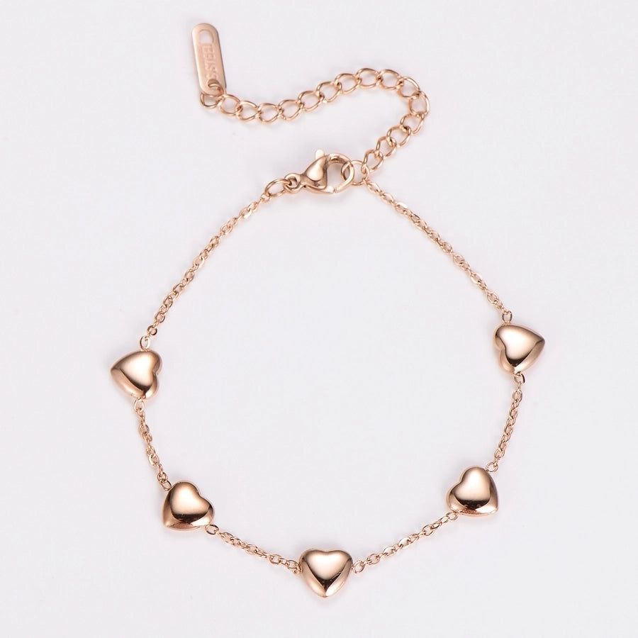 Heart Shape Row Bracelet [304 Stainless Steel]