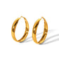 Round Polishing Hoop Earrings [304 Stainless Steel,18K Gold Plated]