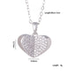 Zircon Heart Pendant Necklace  [304 Stainless Steel,Copper]