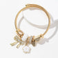 Flower Bow Knot Artificial Crystal Bangle Bracelet [304 Stainless Steel, Alloy]