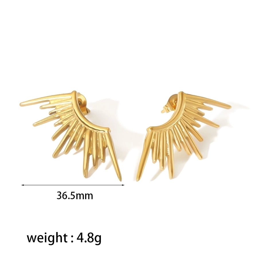 Sun Earrings/Necklace [304 Stainless Steel,18K Gold Plated]