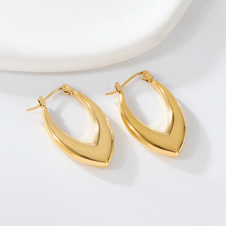 Rhombus Earrings [316 Stainless Steel,18K Gold Plated]