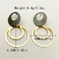 Mix Round Hollow Out Drop Earrings [304 Stainless Steel,14K Gold Plated]