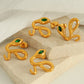 Snake Rhinestones Earrings [304 Stainless Steel,18K Gold Plated]