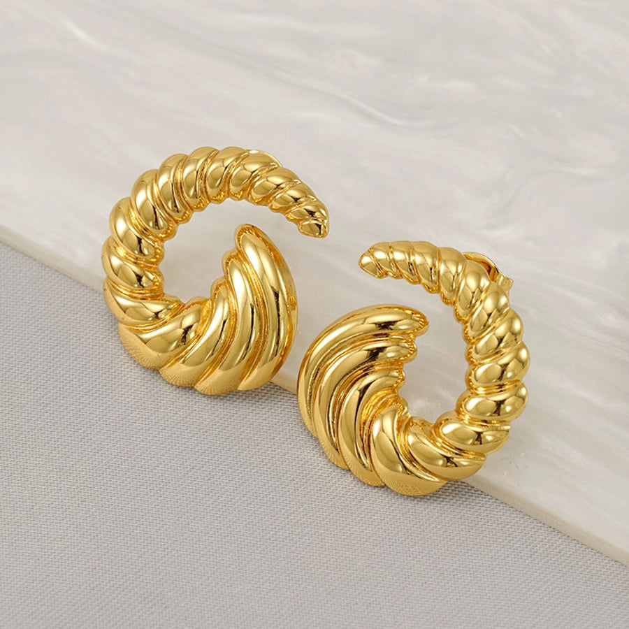 Swirl Croissant Polishing Ear Studs [304 roestvrij staal, 18K vergulde goud]