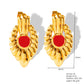 Vintage Enamel Earrings [304 Stainless Steel,18K Gold Plated]