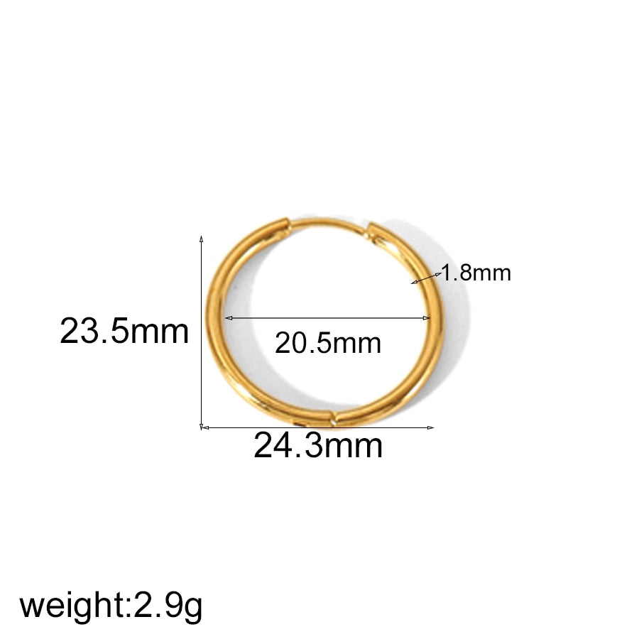 1 Piece Small Hoop Earrings [304 Stainless Steel, 18K Gold Plated]