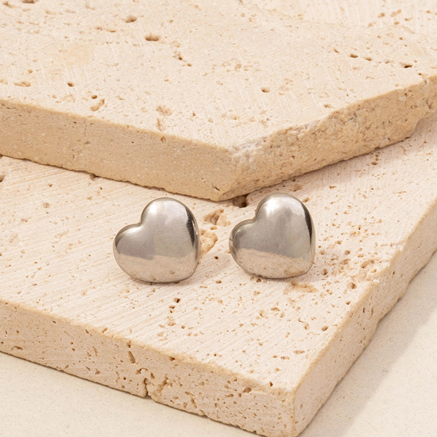 Heart Shape Earrings [304 Stainless Steel,18K Gold Plated]