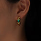 Green Stone Earrings [304 Stainless Steel,18K Gold Plated]