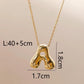 Letter Chain Pendant Necklace [304 Stainless Steel,18K Gold Plated]