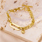 Roman Style Heart Chain Bracelet [Stainless Steel,18K Gold Plated]