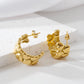 C Shape Heart Shape Earrings [304 Stainless Steel,18K Gold Plated]