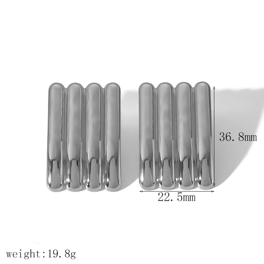 Rektangeldesign øreringe [304 rustfrit stål, 18k guldbelagt]