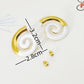 Spiral Stripe Thread Earrings [304 Stainless Steel,18K Gold Plated]