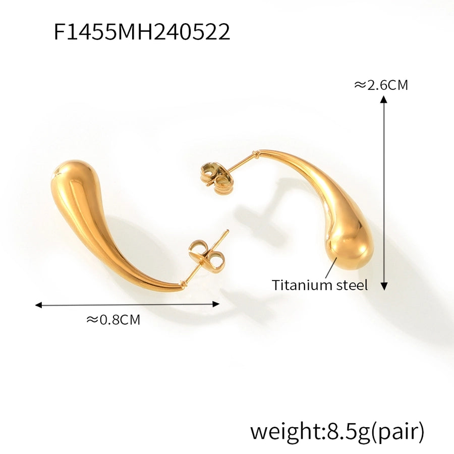 Wassertropfen Ohrringe [304 Edelstahl, 18K Gold plattiert]