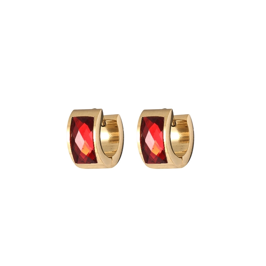 Colored Rhinestone Stud Earrings [304 Stainless Steel]