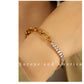 Square Zircon Chain Bracelet [304 Stainless Steel, 18K Gold Plated]