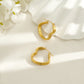 Heart Hoop Earrings [304 Stainless Steel,18K Gold Plated]