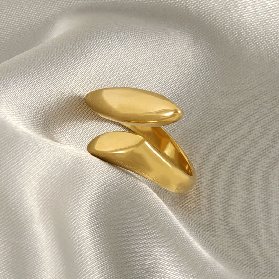 French Style Plating Ring [304 Stainless Steel 18K Gold Plated]