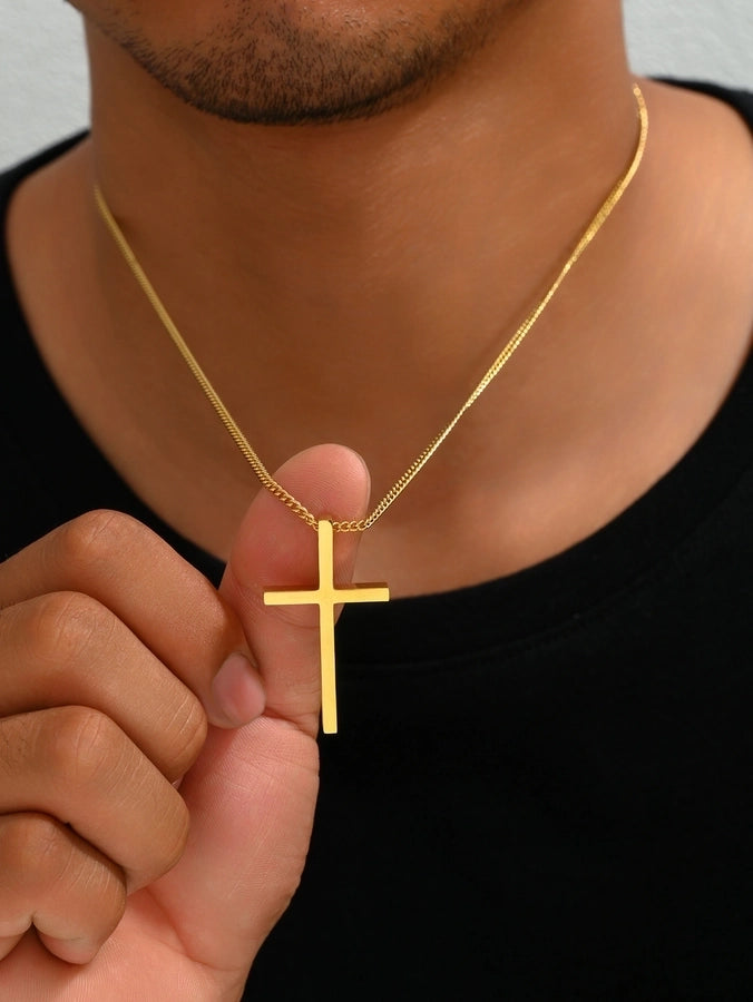 Commute Cross Necklace [304 Stainless Steel]