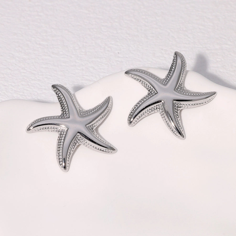 Marine Style Beach Starfish Earrings [304 Stainless Steel,18K Gold Plated]