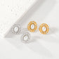 Oval Artificial Pearls Earrings [304 Stainless Steel,18K Gold Plated]