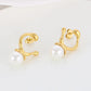 Round Pearl Drop Earrings [304 Stainless Steel,18K Gold Plated]