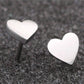 Flat Heart Stud Earrings [304 Stainless Steel, 18K Gold Plated]