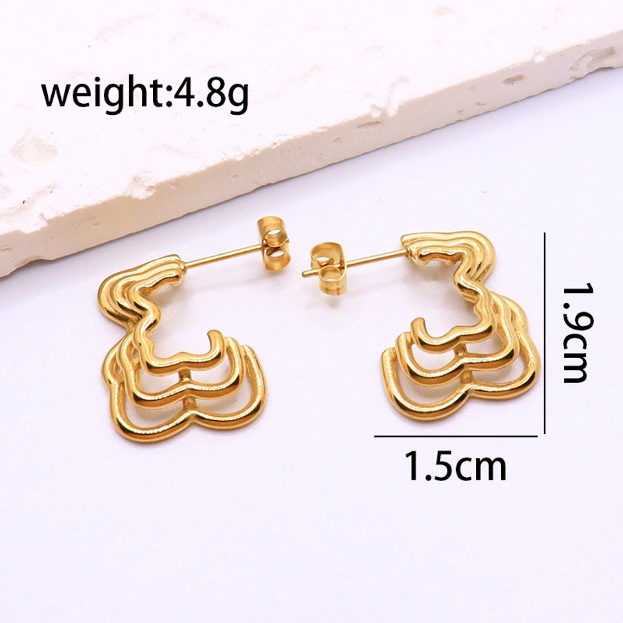 Flower Bow Knot Earrings [304 Stainless Steel,18K Gold Plated]