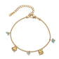 Asymmetrical Stones Anklet [Stainless Steel, 18K Gold Plated]