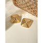 Square Plating Earrings [304 Stainless Steel,18K Gold Plated]