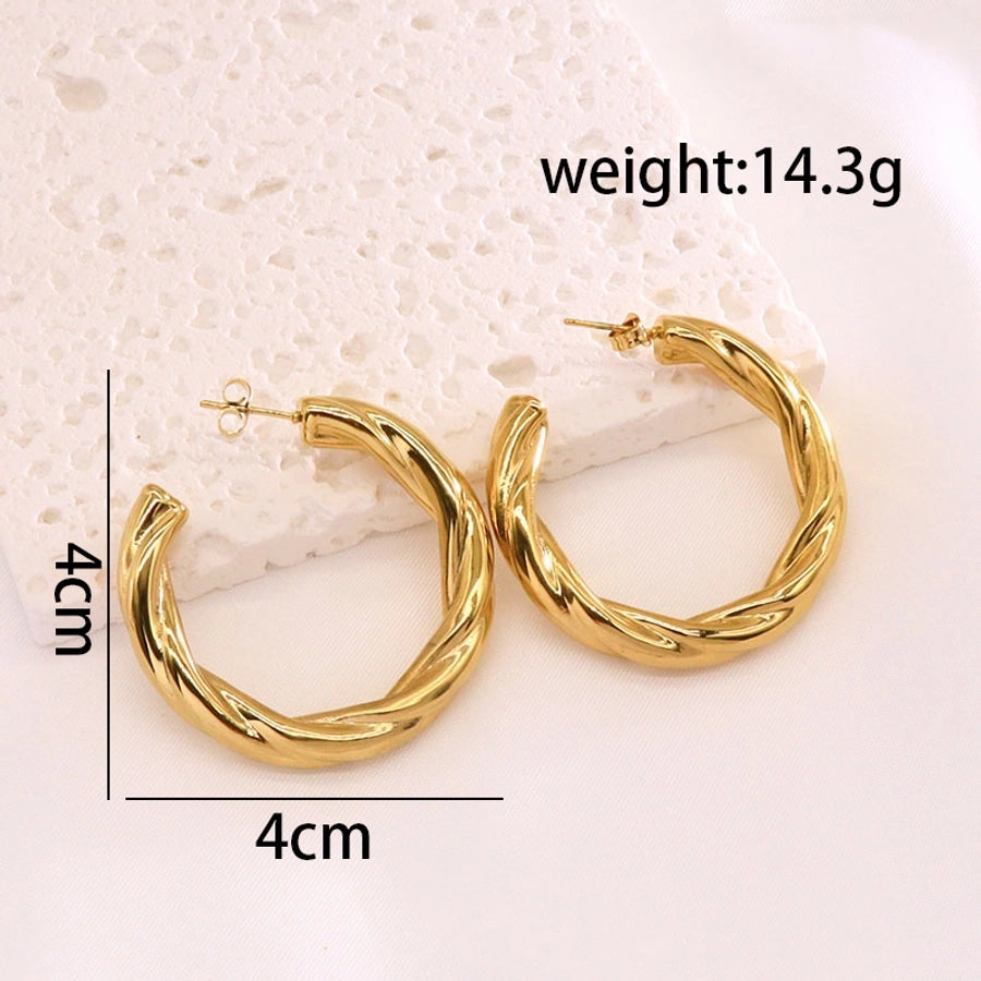 Mix Design Hoop Earrings [304 Stainless Steel,18K Gold Plated]