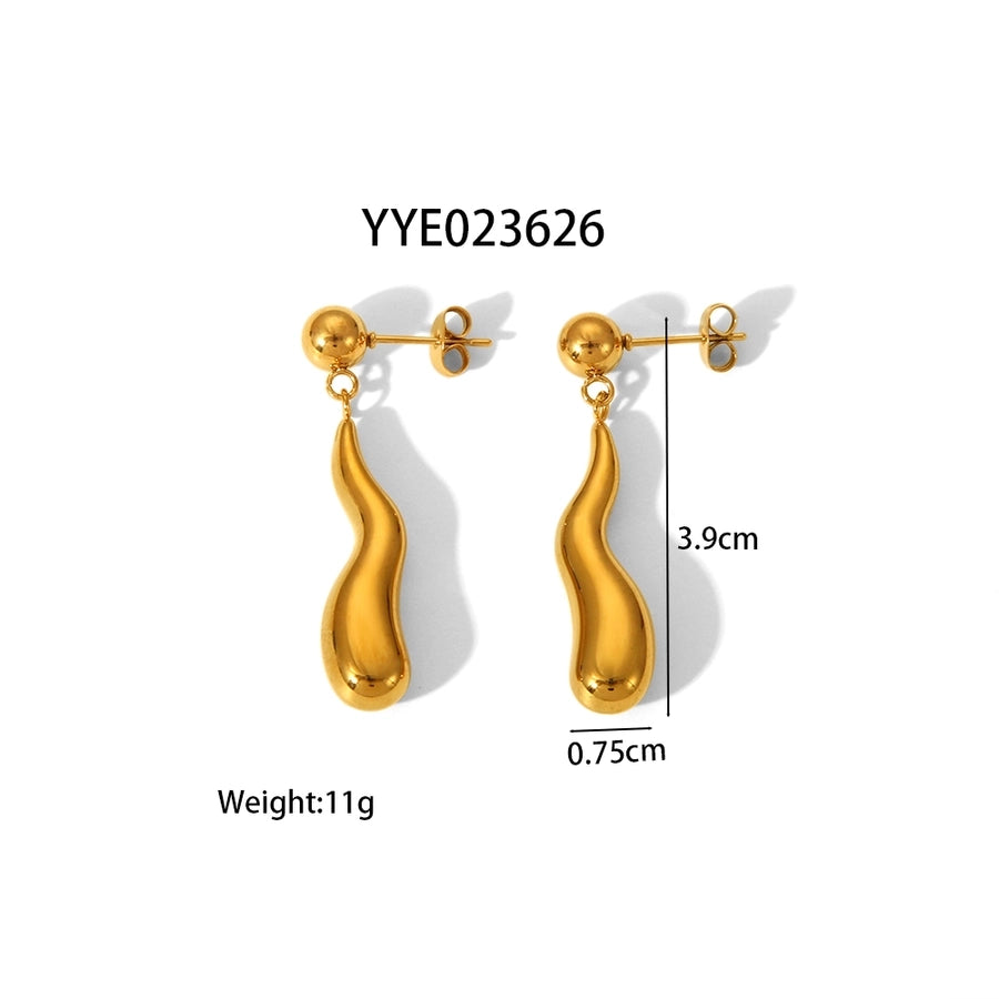 Japanese  Irregular Polishing Earrings [304 Stainless Steel,18K Gold Plated]