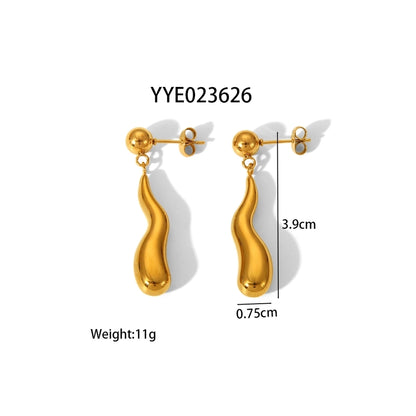 Japanese  Irregular Polishing Earrings [304 Stainless Steel,18K Gold Plated]