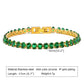 Bracelets à chaîne zircon verte [201 acier inoxydable, 18 carats en or]