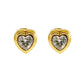 Heart Shape Artificial Rhinestones Earrings [304 Stainless Steel, 18K Gold Plated]