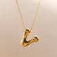 Letter Chain Pendant Necklace [304 Stainless Steel,18K Gold Plated]