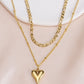 Layered Heart Shape Pendant Necklace [304 Stainless Steel]