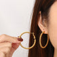 Round Twist Hoop Earrings [304 Stainless Steel,18K Gold Plated]